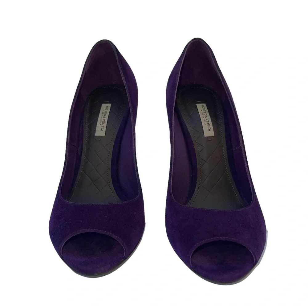 Bottega Veneta Sandal Pelle S. Cuoio Luxe Kid Suede in Plum Sz. 36 - Picture 4 of 10